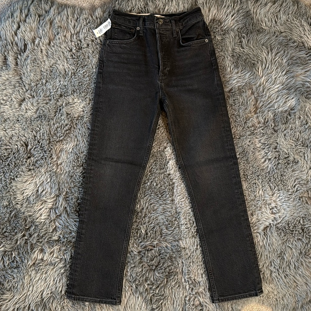 agolde riley high rise straight crop jean